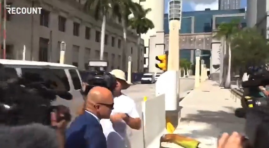 Trump "body man" Walt Nauta arrives at a Florida courthouse to be arraigned on charges in the Mar-a-Lago classified documents case. Let the wheels of justice continue to turn.