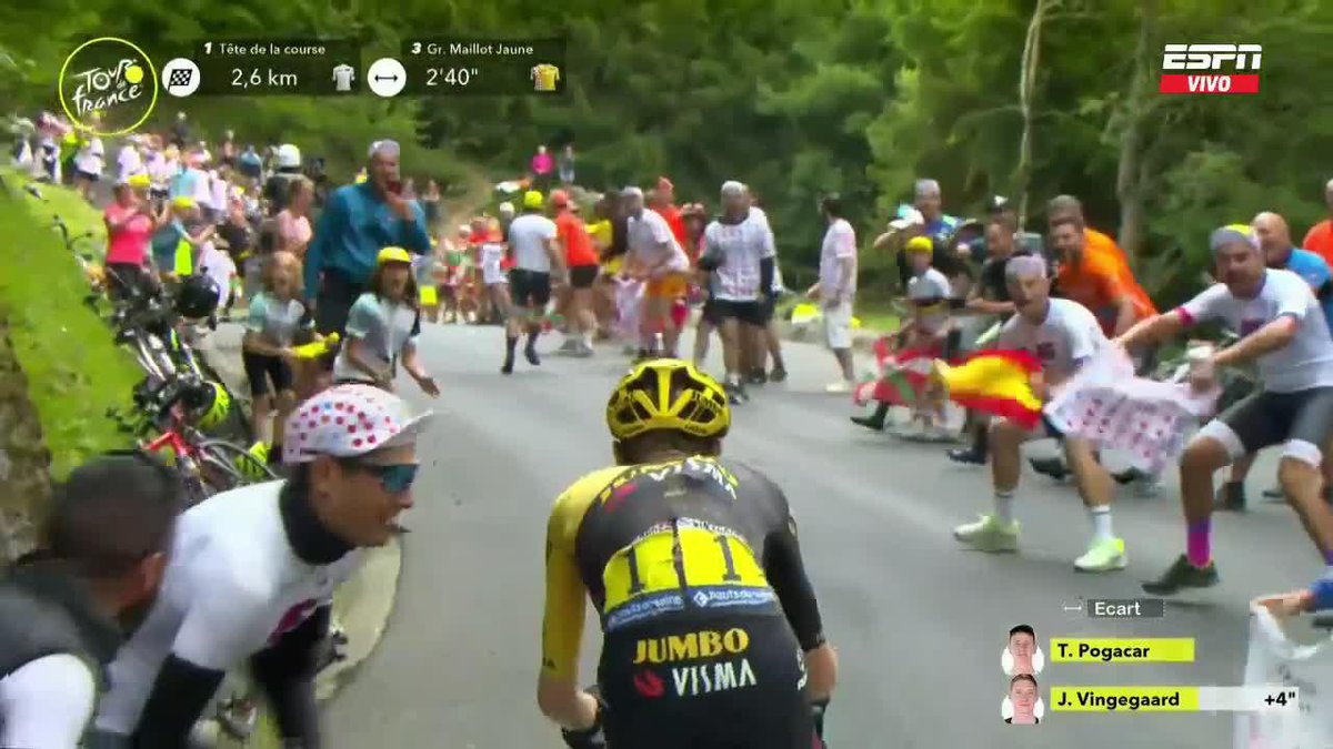 ¡ATACÓ TADEJ #POGACAR Y JONAS #VINGEGAARD NO RESPONDIÓ! ¡QUÉ LINDO! 🔥🔝 Mira el #TourDeFrance por #ESPNEnStarPlus