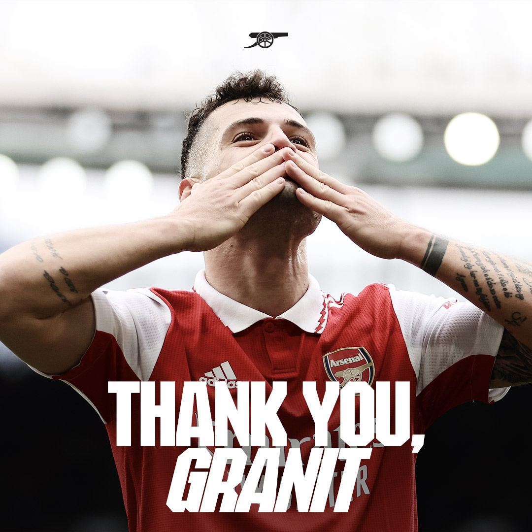 297 appearances. 23 goals. 29 assists. Two FA Cups. And one inspirational story.​ Granit Xhaka: forever a part of the Arsenal family ❤️