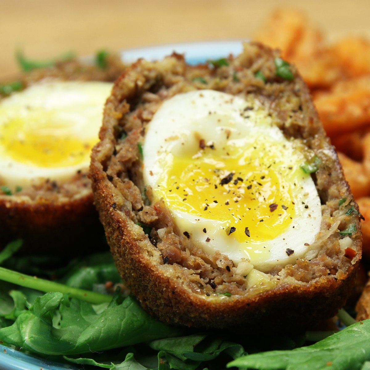 Sausage-Wrapped Soft Boiled Egg (Scotch Egg)