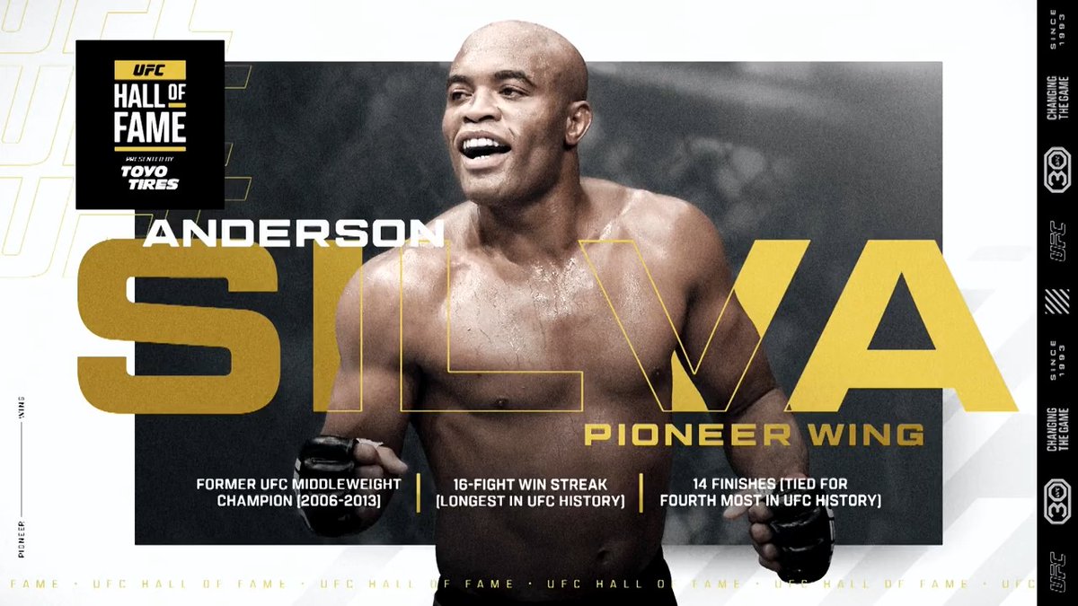 The Spider strikes gold again 🕷🏆 Anderson Silva officially enters the #UFCHOF Pioneer Wing! [ B2YB Toyo Tires ]