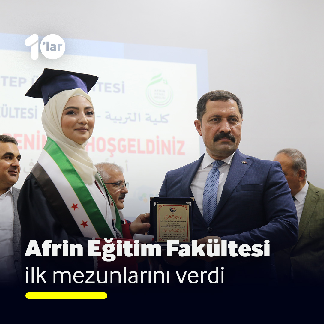Zeytin Dalı Harekatı’yla terörden arındırılan Afrin ilçe merkezinde #Gaziantep Üniversitesine bağlı #Afrin Eğitim Fakültesi ilk öğrencilerini mezun etti.