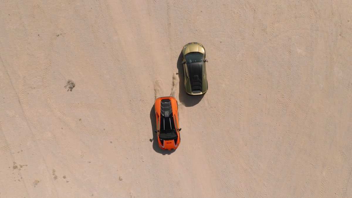 To the rugged Chuckwalla Desert. And beyond. This is Huracán Sterrato. Learn more in this first off-road chat between Tim Bravo, Director of Communications, and Mitja Borkert, Head of Design. #Lamborghini CO2 Emission and Fuel consumption combined: