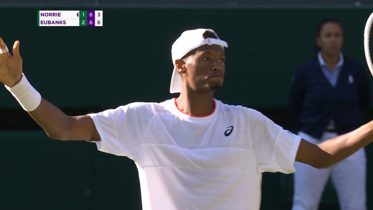 The bank is open for business 🏦 Christopher Eubanks on Wimbledon debut reaches the third round with a stunning performance against the No.12 seed Cameron Norrie, 6-3, 3-6, 6-2, 7-6(3) 🙌 #Wimbledon