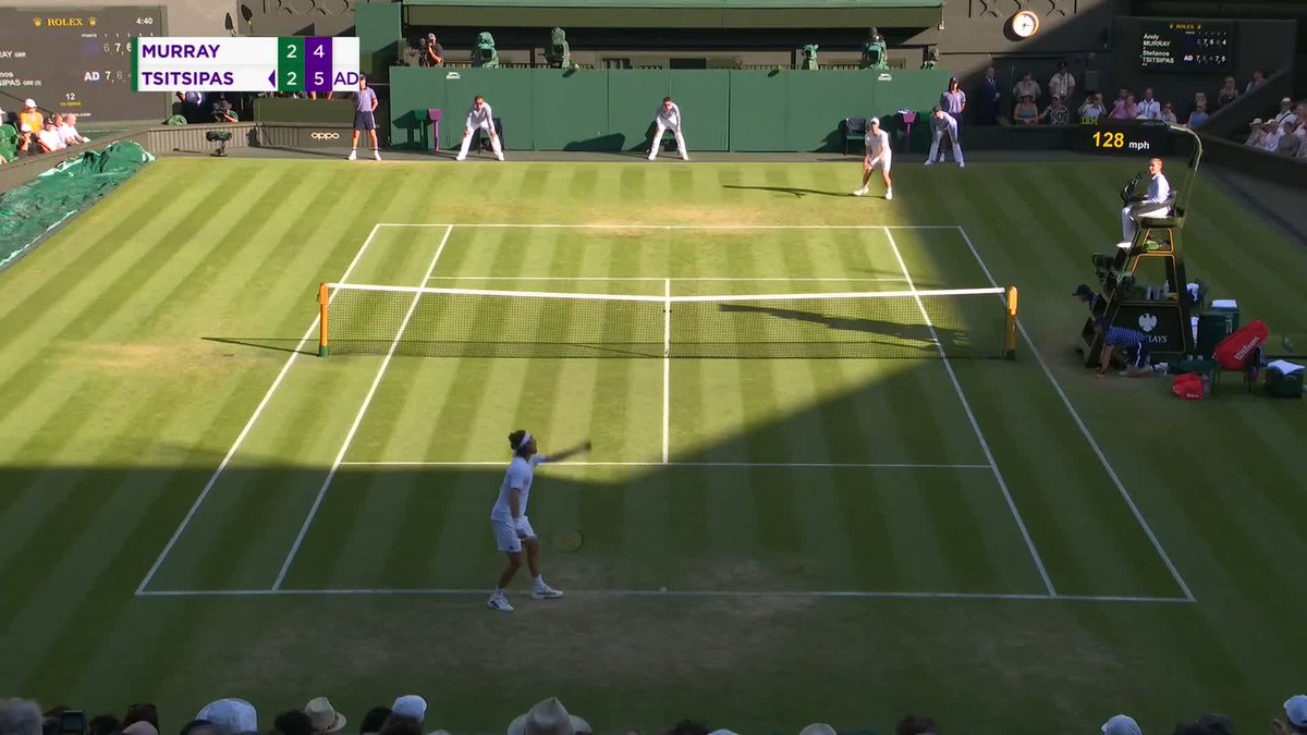 A Centre Court debut to savour 🙌 Stefanos Tsitsipas comes from two sets down to beat Andy Murray 7-6(3), 6-7(2), 4-6, 7-6(3), 6-4 #Wimbledon
