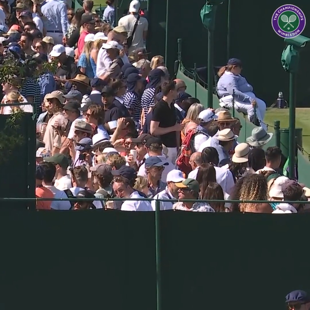 A spectator was hit on the head by a shot from a completely different court... 🫨 #Wimbledon
