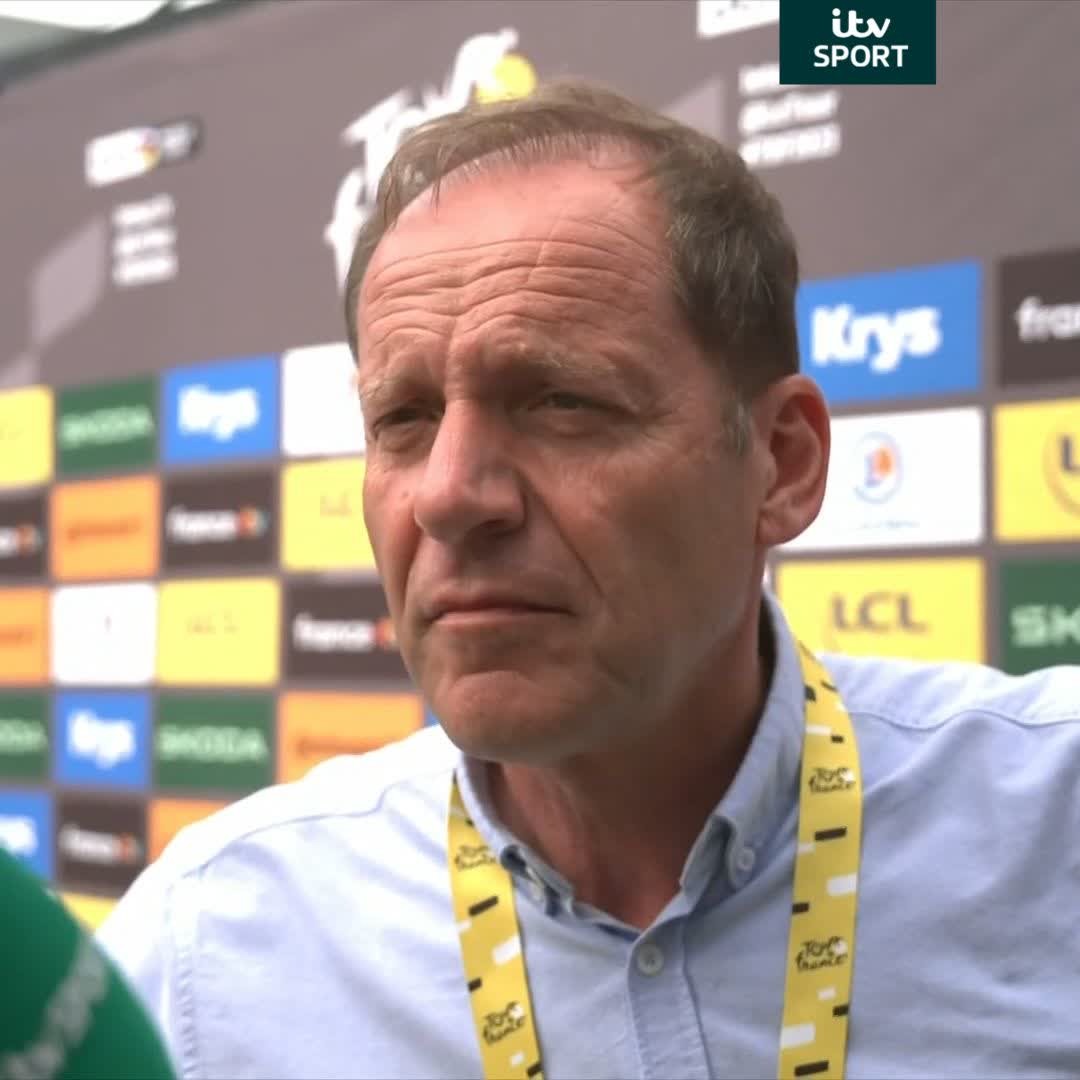 "The Tour de France is sad" Matt spoke to race director, Christian Prudhomme, after Mark Cavendish crashed out 🚑 #TDF2023 #ITVCycling