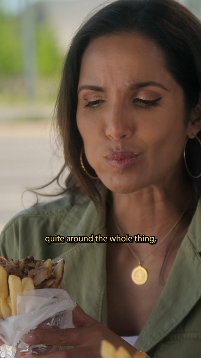 I forgot to ask, but why the fries IN the sandwich?? Any ideas my Greek people?? #TastetheNation (gyro is from The Greeks outside Tarpon Springs, Florida!)