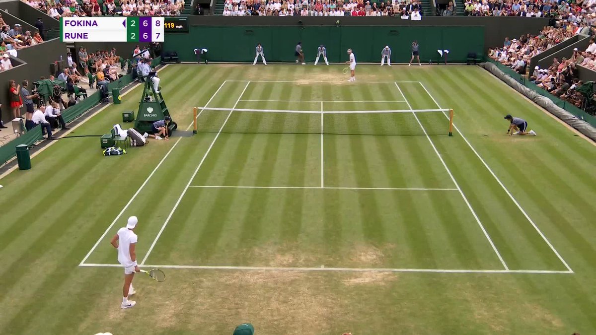 8-8 in the tiebreaker. Who expected Alejandro Davidovich Fokina to do an underarm serve? ๐ฏ #Wimbledon