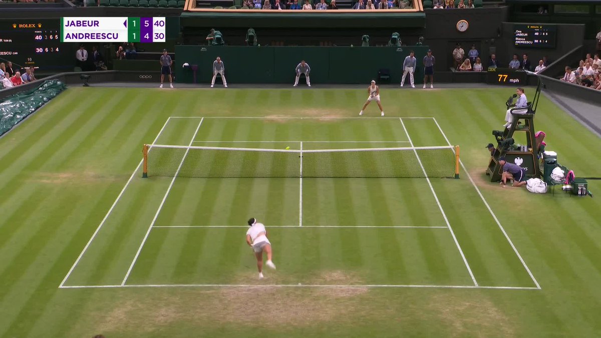 Comeback complete. Ons Jabeur reaches the Round of 16 with an ace #Wimbledon