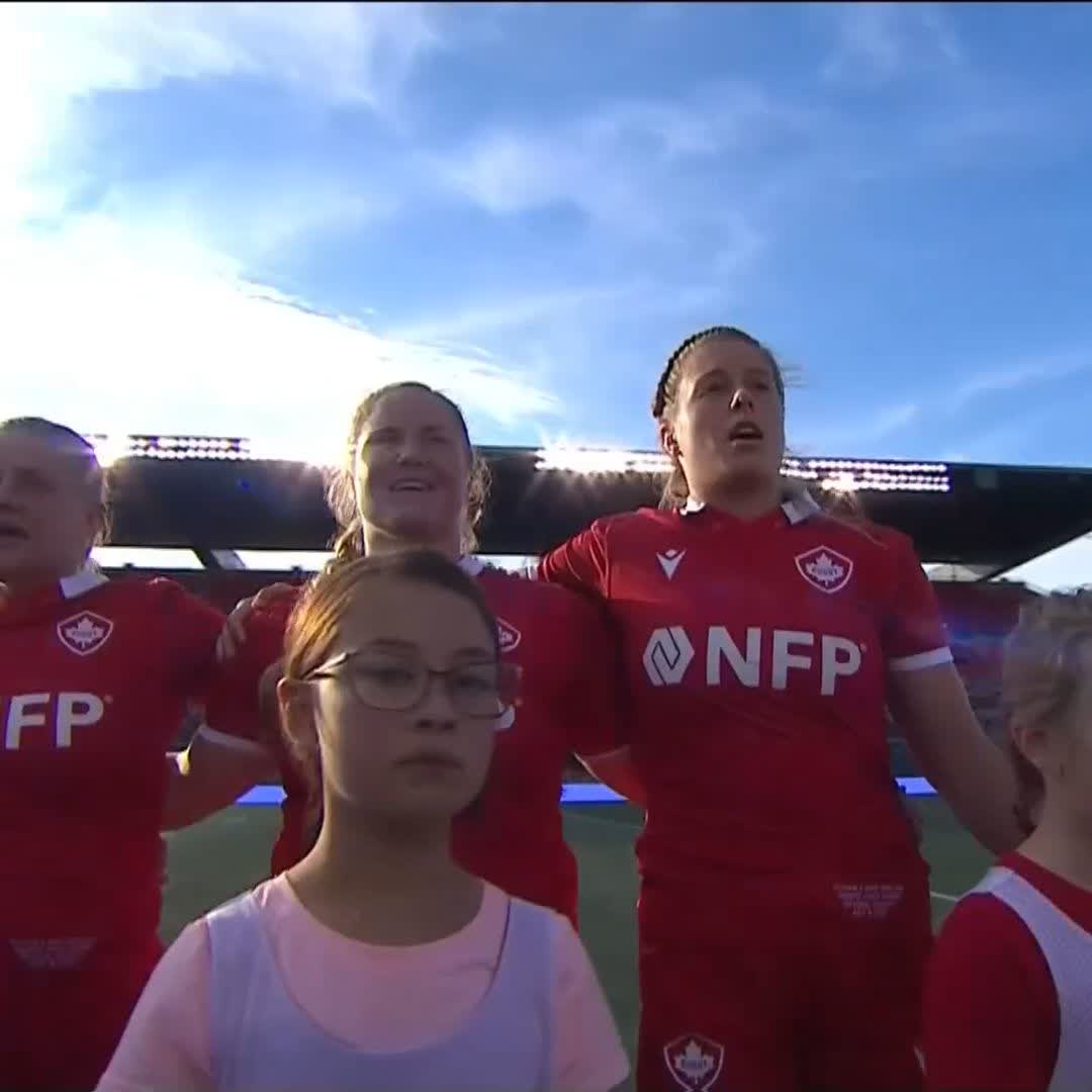 What a moment in front of a record Canadian crowd! 🇨🇦 We're underway here between Rugby Canada and the Black Ferns! 🔥 #PacificFour2023