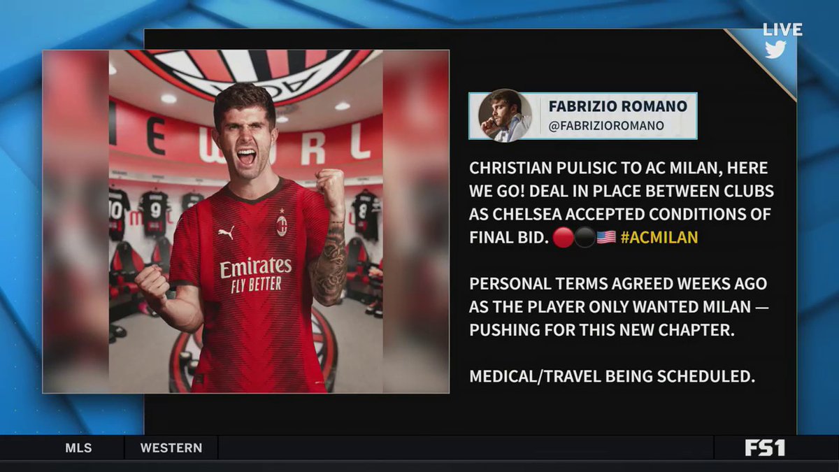 "I think his prime is still ahead of him." Rob Stone, Maurice Edu, Landon Donovan, and Alexi Lalas speak to the recent transfer news of Christian Pulisic reportedly joining AC Milan 🇺🇸