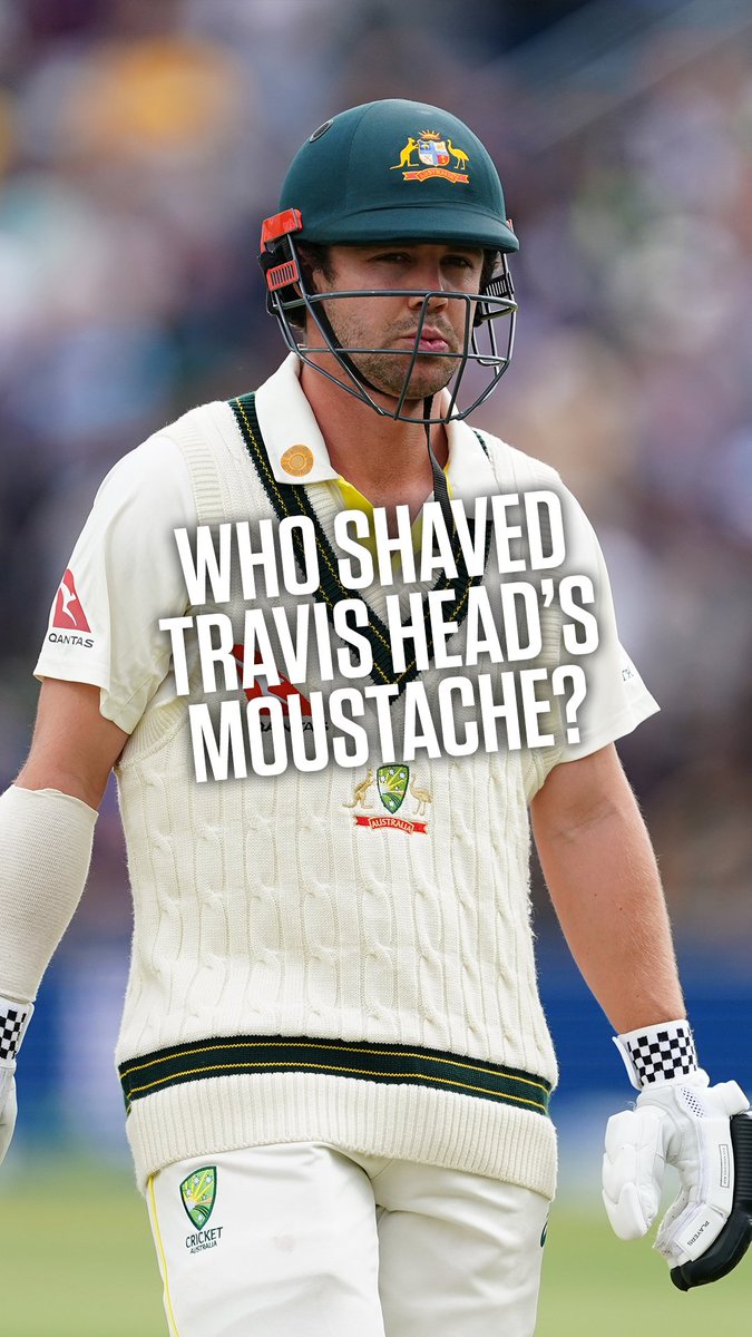 Did Travis Head shave his moustache himself or did he go to a local barber? 🤨😅 #CricketTwitter #ENGvAUS #Ashes