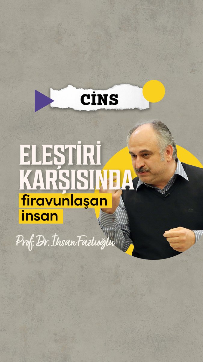 Prof. Dr. İhsan Fazlıoğlu'na göre insan, eleştiri karşısında nasıl firavunlaşır?