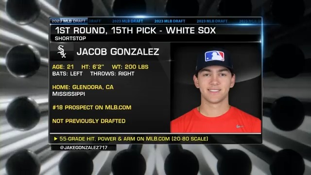 "Jacob Gonzalez is one of my favorite players in this Draft class."