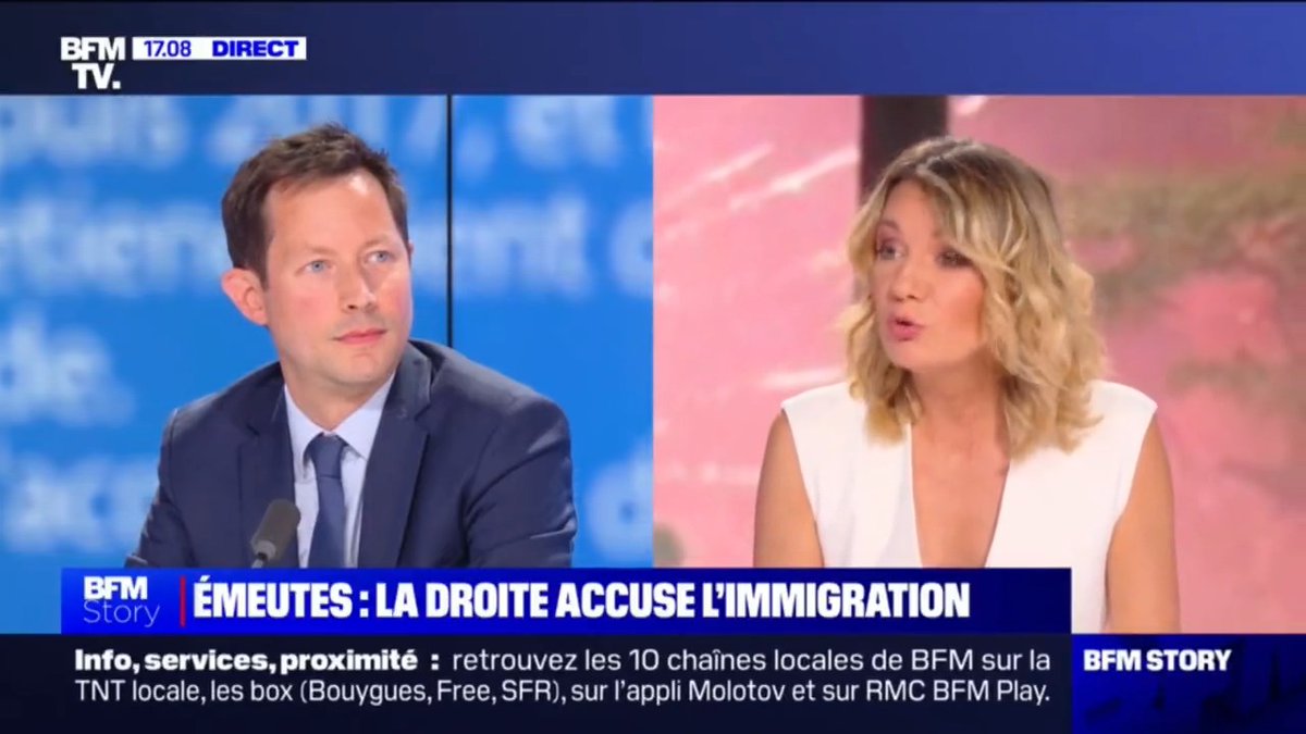 Qui ramène vraiment les personnes issues de l’immigration à leurs origines ? Un rapide retour en arrière… Invité de Perrine Storme sur @bfmtv. #émeutes