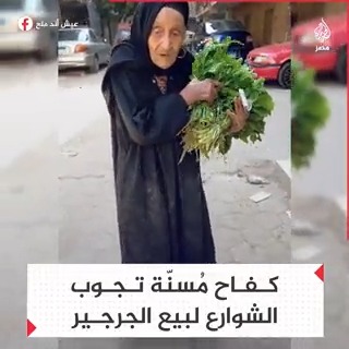 الحاجة عزيزة.. مُسنة تجوب الشوارع ساعية لكسب رزقها من بيع الخضروات
