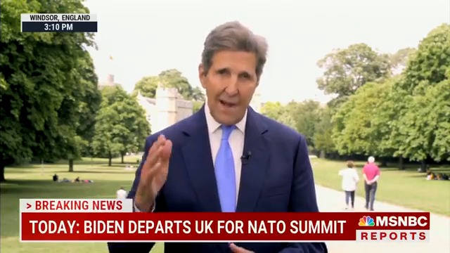 John Kerry laments the war in Ukraine is "exacerbating the problem" on climate change: "When you have bombs going off and you have damage to septic tanks or to power centers, etc., you have an enormous release of greenhouse gas."
