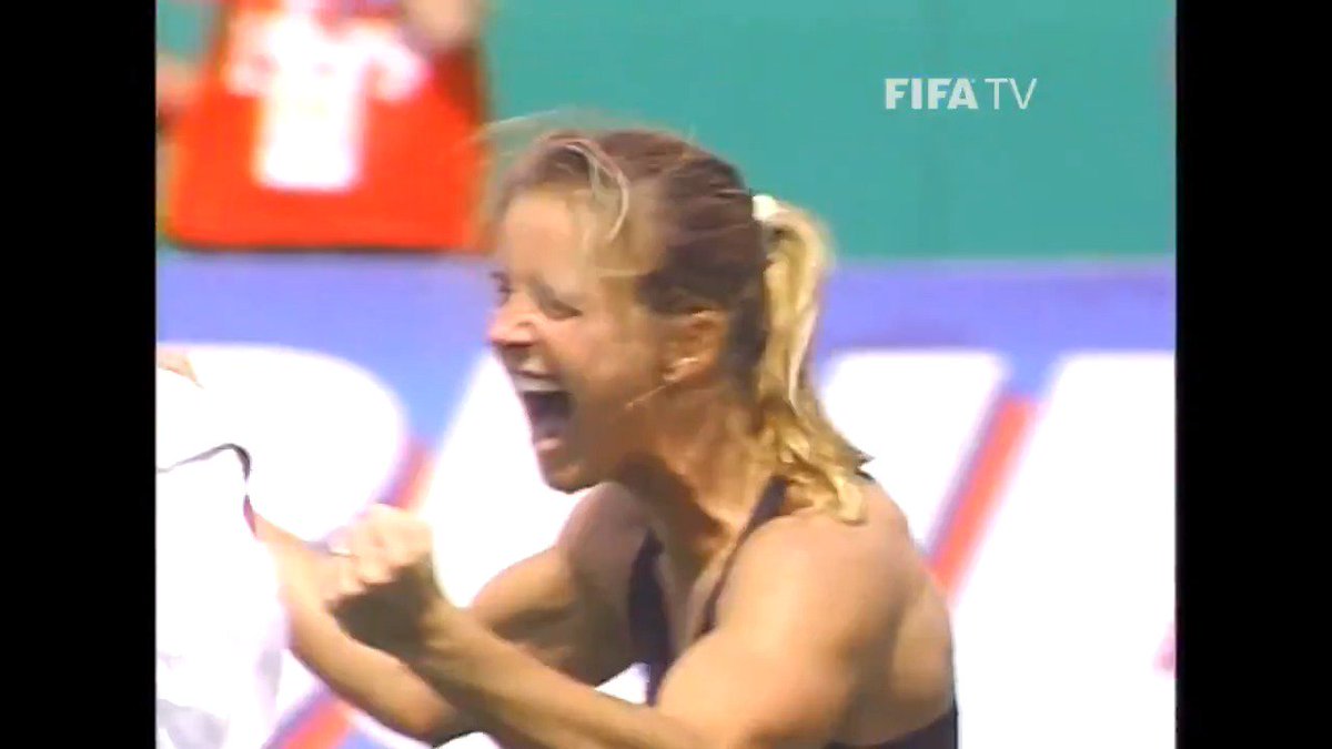 On this day in 1999, Brandi Chastain gave us one of the most iconic celebrations after winning the World Cup for the USWNT 🏆 (via FIFA Women's World Cup)