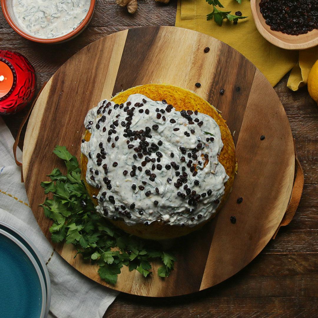 How To Make Tachin Joojeh (Persian Chicken And Rice Casserole)