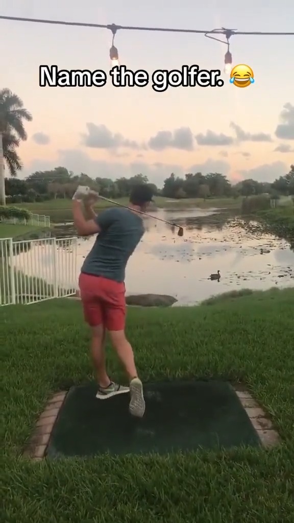 Spot on. 😂 Can you name the golfer? (📹: Instagram/ jackbartlett18)