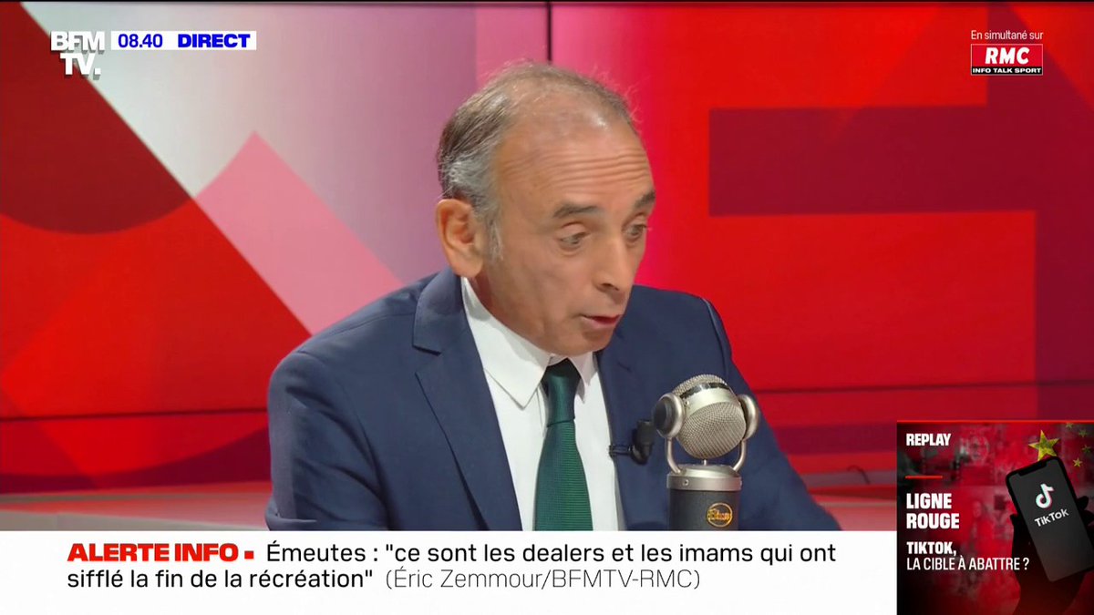 Éric Zemmour (Eric Zemmour) sur le profil des émeutiers: "Ce sont des Français qui détestent la France"