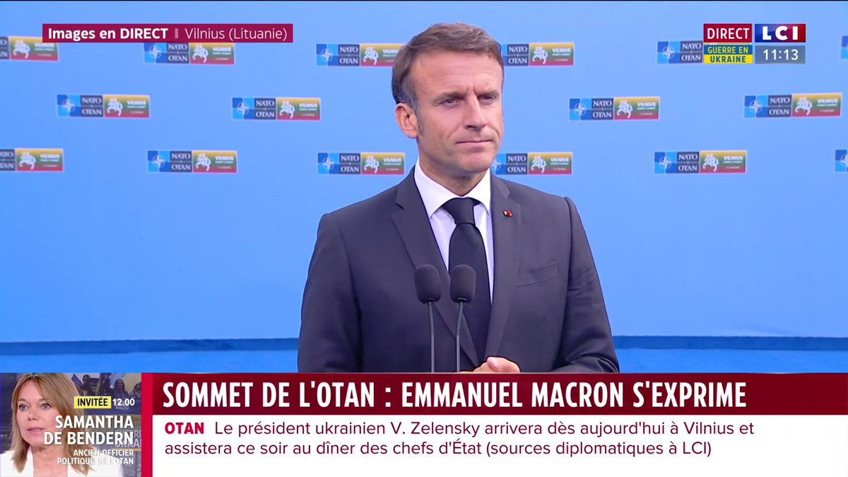 🔴 Contre-offensive ukrainienne : "J'ai pris la décision d'accroître les livraisons d'armes et d'équipements à l'Ukraine" ▶ Sommet de l'#OTAN : Emmanuel Macron s'exprime