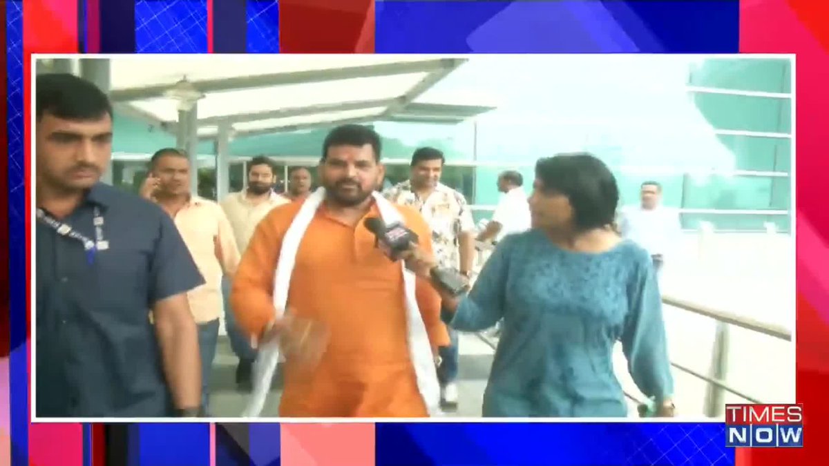 As TIMES NOW's Tejshree Purandare confronts #BrijBhushanSharanSingh over the alleged sexual harassment charges against him, the BJP MP "misbehaves" with the TIMES NOW crew. Watch the video to know the full sequence.