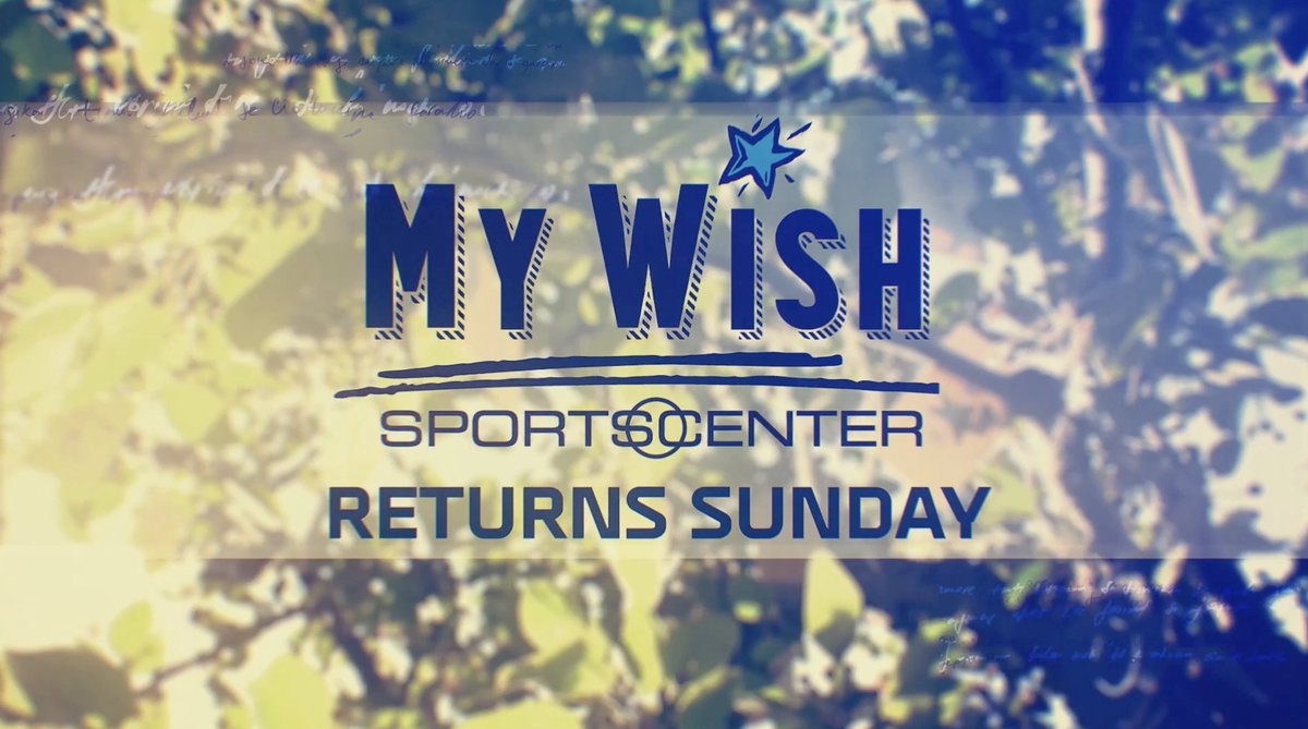 Sunday, 'My Wish' returns to SportsCenter w/#NFL, #MLB & #UFC stars Athletes & teams grant sports-themed wishes to Make-A-Wish America kids ⚾️ Mike Trout | Los Angeles Angels 🏈 Ja’MarrChase | Cincinnati Bengals 💥 The Diamond | UFC 🏈 Josh Allen | Buffalo Bills More: