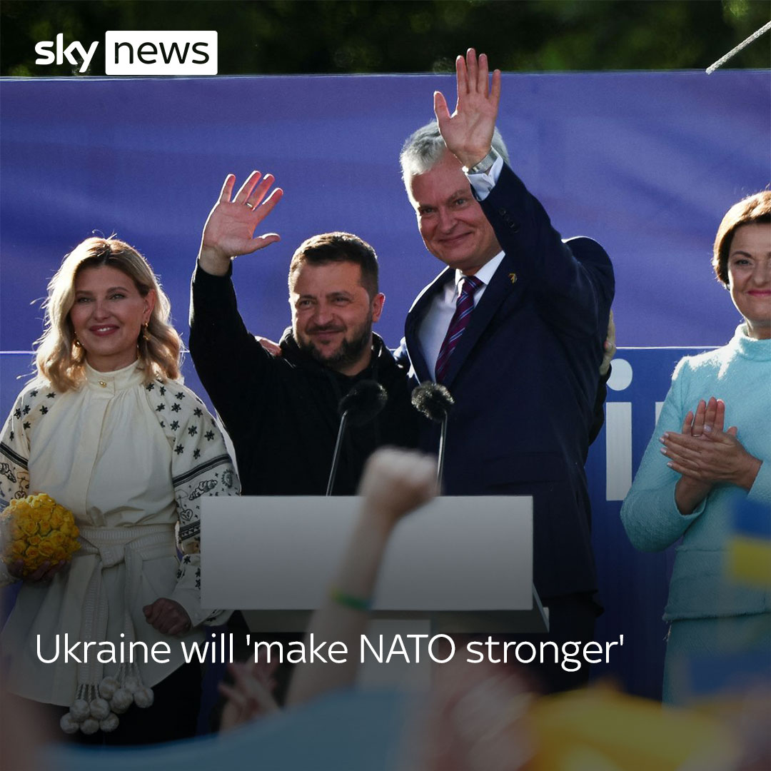 Ukraine will 'make NATO stronger,' says Ukrainian President Volodymyr Zelenskyy in Lithuania. Read more: