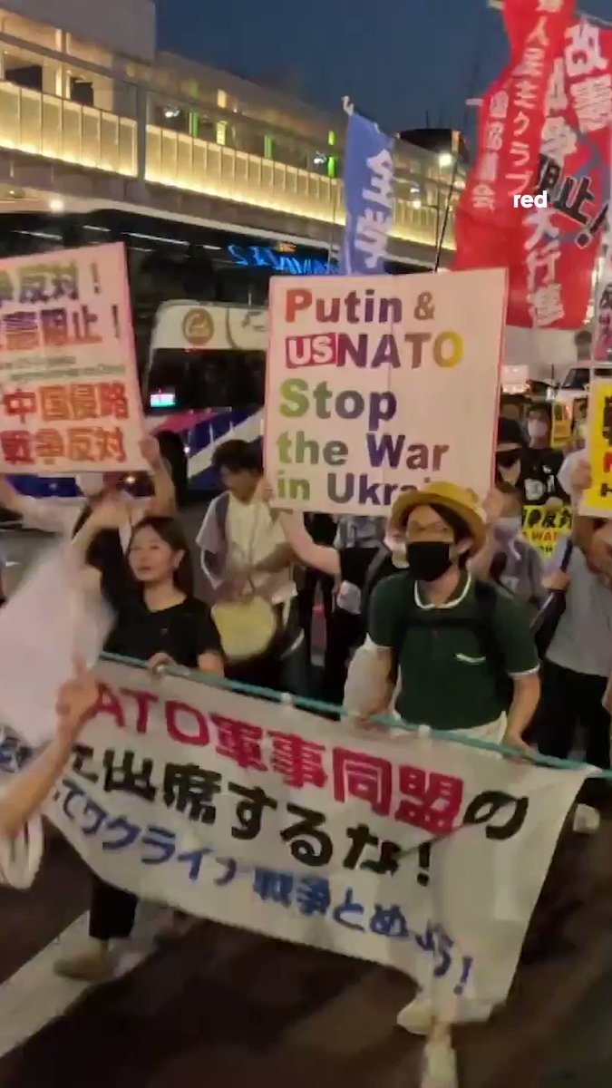 Protesters have taken to the streets of downtown Tokyo to oppose Japanese Prime Minister Kishida Fumio’s participation in the NATO summit in Lithuania as the war in Ukraine escalates. The protesters held banners with the message: “No to NATO! No to war!” – demanding Russia and NATO end the inter-imperialist war.