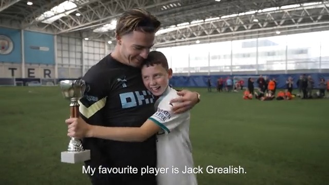 ✨ Jack Grealish 🤝 Finlay Fisher: The Manchester City star and #UCL winner joins his young fan living with cerebral palsy at a City in the Community event. 🎥 Watch the new ‘Outraged’ episode now on #UEFAtv: ⬇️ #FootbALL