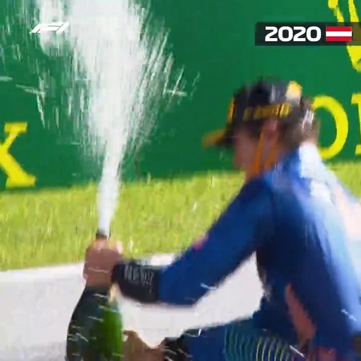 Trademark podium Lando™️ 🍾 #F1 Lando Norris McLaren Mastercard Formula 1 Team