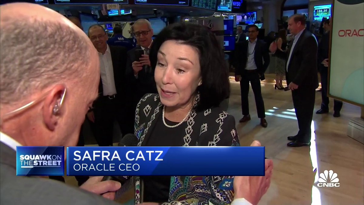 The cloud is on the NYSE 🏛 floor! Jim Cramer catches up with Oracle CEO Safra Catz $ORCL