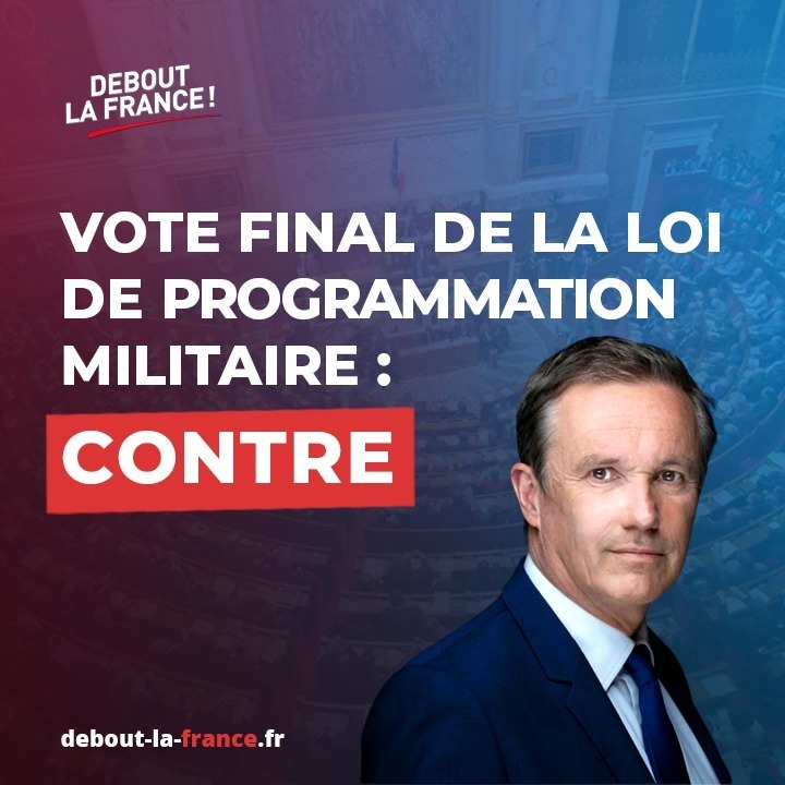 Vote final de la loi de programmation militaire 2024-2030 : pourquoi j'ai finalement voté contre.