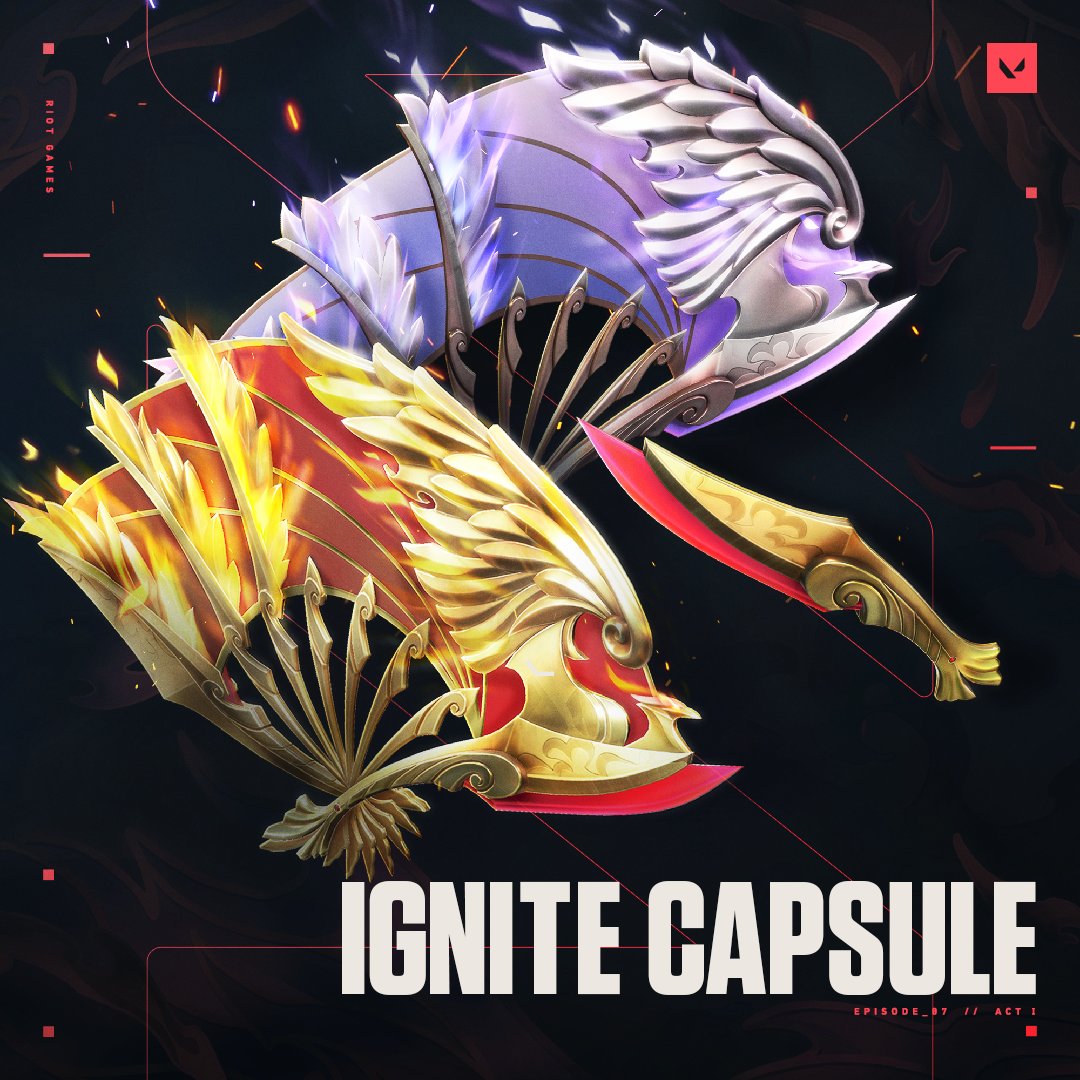 Reports of a China-exclusive skin have been greatly exaggerated. Celebrate VALORANT's launch in China by adding some heat to your collection with the transforming IGNITE Melee. The IGNITE Capsule will include both Variants of the Melee–hitting your Shop soon.