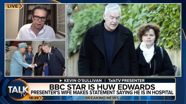 "You have to on a human level feel very sorry for him." Kevin O'Sullivan gives his reaction to Huw Edwards being hospitalised as he's revealed as the BBC presenter facing sex scandal allegations. Kevin O'Sullivan | #TalkTV