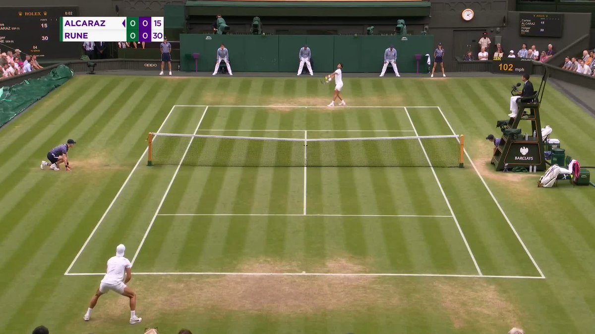 When Carlos Alcaraz hits it, they stay hit 💥 #Wimbledon