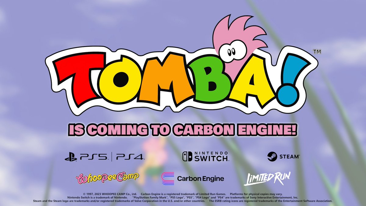 Our favorite pink-haired, high-jumping jungle boy returns! Alongside creator Tokuro Fujiwara to bring the beloved platformer Tomba to modern consoles via the Carbon Engine, with a new OST by the legendary 🎵おかんp🎹作曲家*藤田晴美🇯🇵HARUMI FUJITA. More info about the physical & digital releases to come 🐷