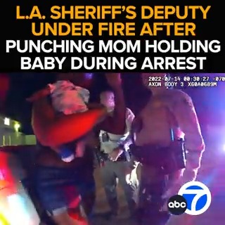 It's video L.A. County Sheriff Robert Luna calls "completely unacceptable." A mother is punched in the face by a deputy as she refuses to give up her baby during an arrest in #Palmdale. The new calls for the deputy to be charged. Tonight at 11 from ABC7