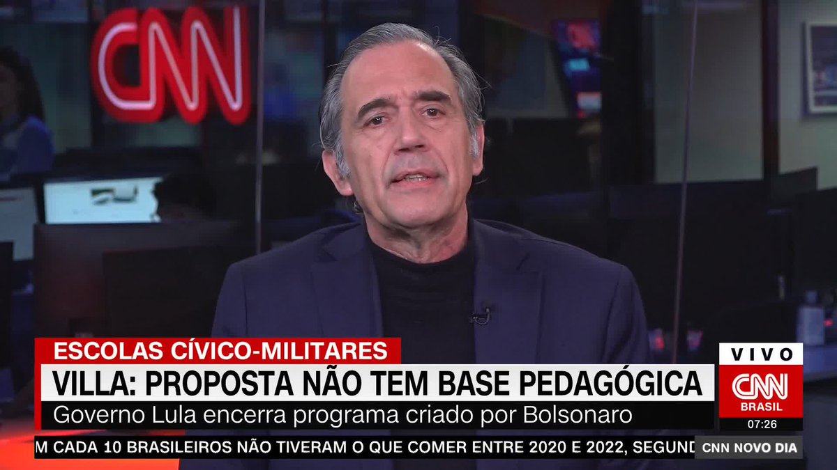 O comentarista da CNN Marco Antonio Villa analisou o encerramento do projeto de escolas cívico-militares. Villa elogiou o governo pela decisão e disse que o Exército "não entende nada" do setor educacional e pedagógico para administrar escolas. #CNNNovoDia