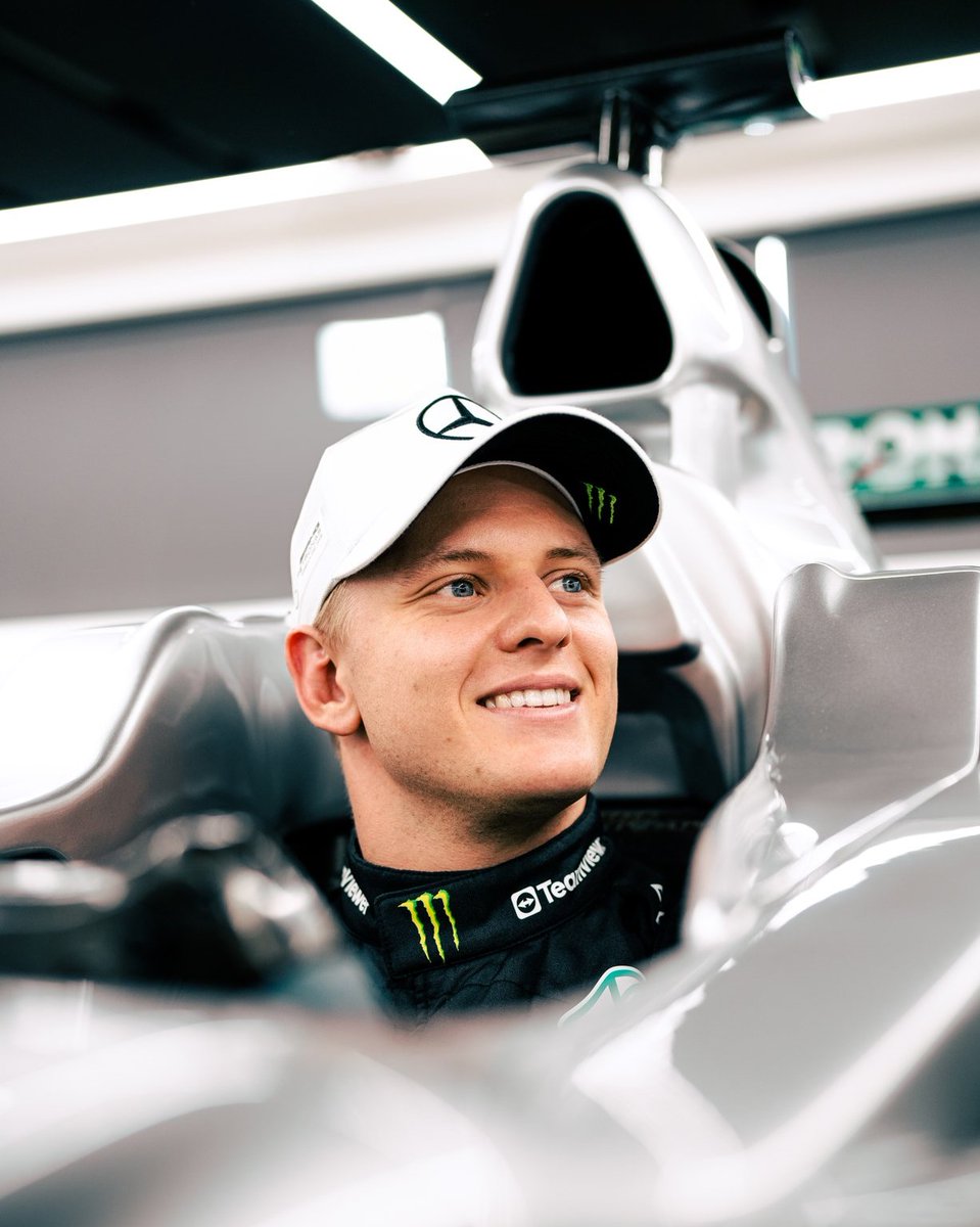 The moment Mick Schumacher sat in his Dad’s 2011 W02 for the first time. 🥹