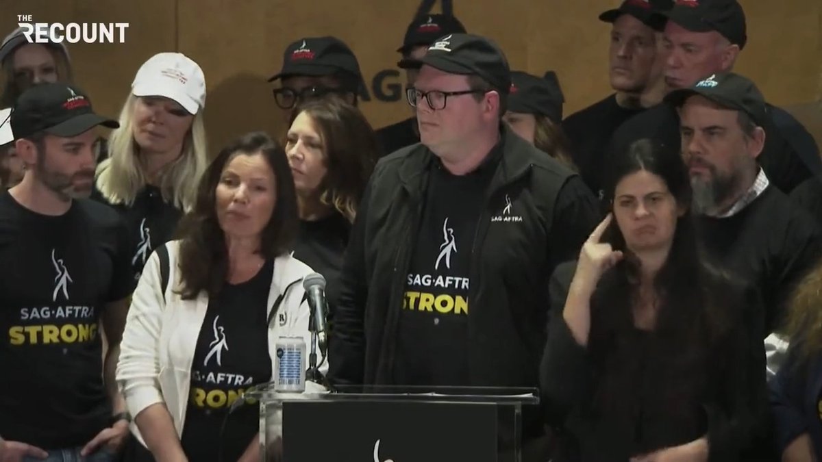 SAG-AFTRA Pres. Fran Drescher, when asked for message to fans who just want TV and movies: “I don’t think your assumption, that they don’t really care about anything but being entertained over the summer, is the bottom line … We are being taken advantage of in a terrible way.”