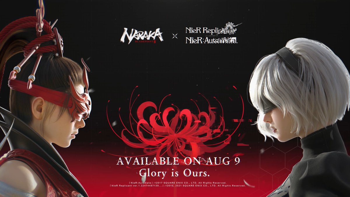 Everything that lives is designed to end. The wait finally ends. The NieR x #NARAKABLADEPOINT crossover is here August 9th, 2023.