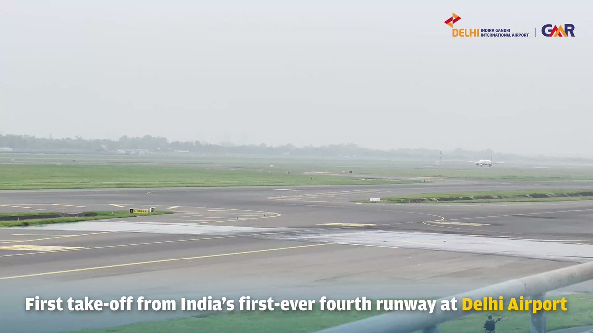 Here's another shot to keep up your excitement #FlyHigh. The graceful take-off of the #firstflight from India's #firstever Fourth runway at #DelhiAirport. Air India Office Of JM Scindia Airports Authority of India MoCA_GoI #EaseElevated