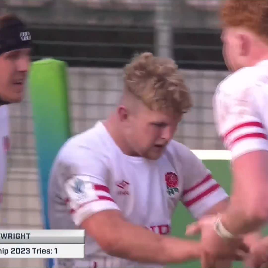 Cassius Cleaves ➕ Craig Wright 🟰 Try Time🔥 #RSAvENG #WorldRugbyU20s