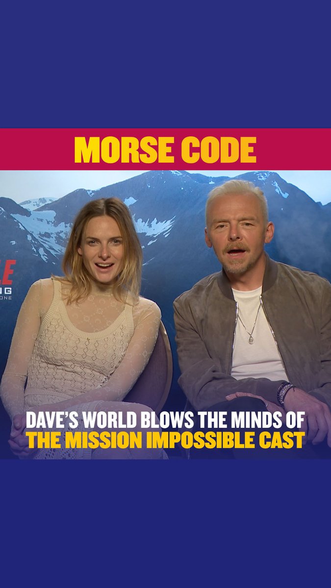 Did you know the original Mission Impossible song was based off Morse Code? 🎶 Dave blew Simon Pegg & Rebecca Ferguson’s minds so much that they had to RETELL his fact in their next interview with NME 🤯 #MissionImpossible7 @DermotTodayFM Dave Moore