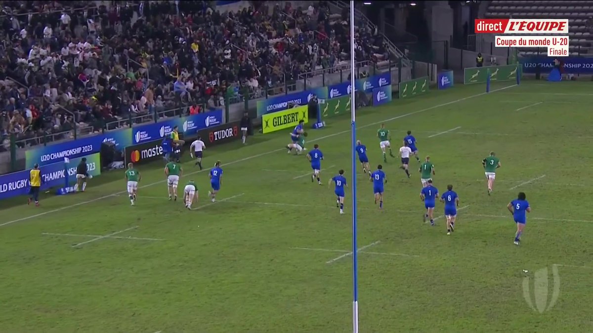 🇫🇷☘️ QUEL ESSAI DES BLEUETS ! La France revient à hauteur de l'Irlande Suivez la finale du Mondial U20 sur la chaine L'Équipe dans votre espace tv > #lequipeRUGBY #FRAIRL #IRLFRA
