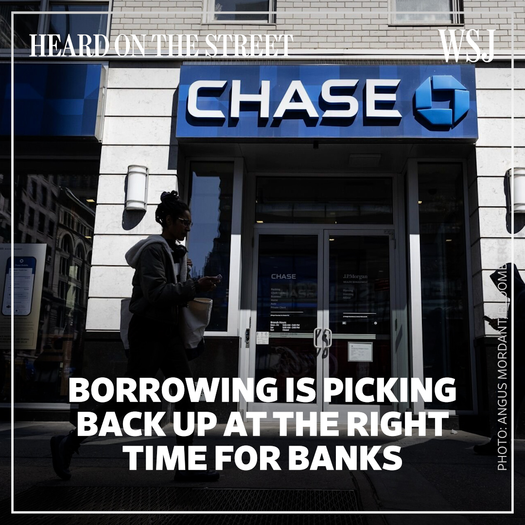 Borrowing from banks is picking up steam from its pandemic lull, and as Telis Demos explains, it’s coming just in time to offset some of the pinch banks are feeling from higher interest rates. #WSJWhatsNow