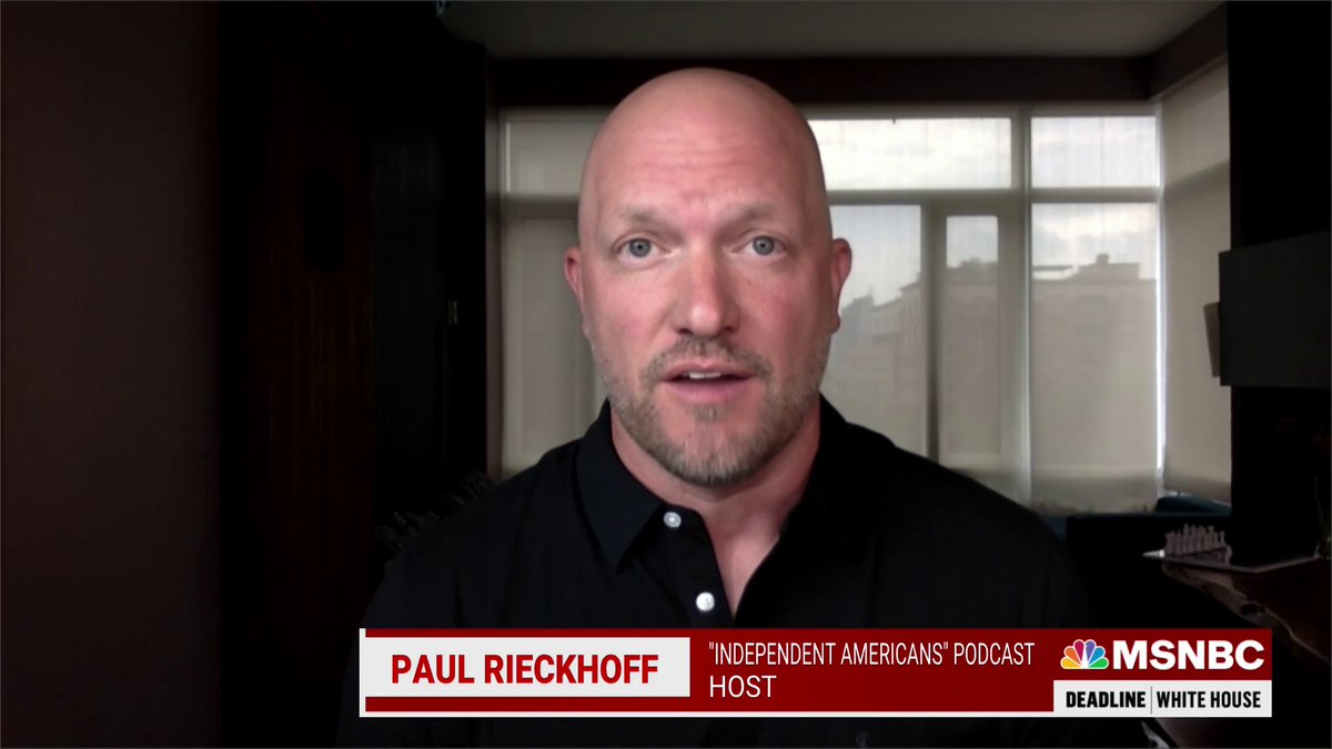 "We are seeing the death of moderation and centrism of any kind. We have seen this radical right wing extreme group hijack the Republican party, take over the House and now try to impose what is a confederate ideology on all of the country." Paul Rieckhoff🇺🇸🇺🇦 w/ Nicolle Wallace